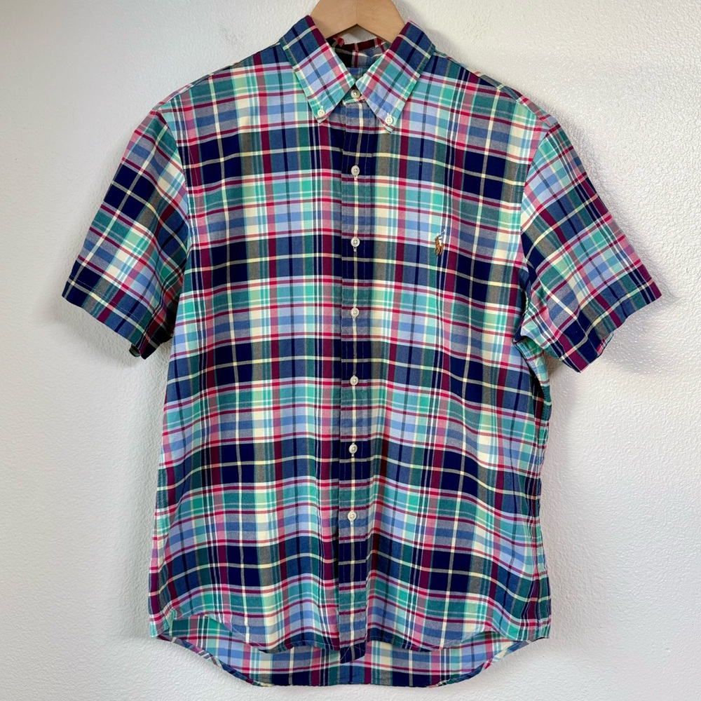 Classic Polo Ralph Lauren Multi-Color Madras Plaid Oxford Button-Down Shirt M